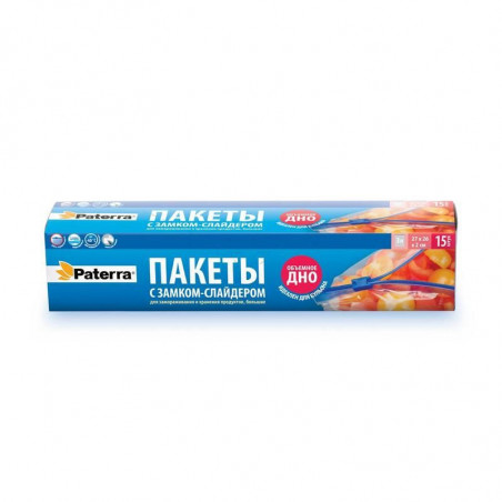 Пакет 3 л для заморозки с сейф-защелкой PATERRA (15 шт./уп.)